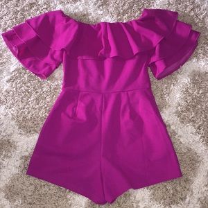 hot pink formal romper